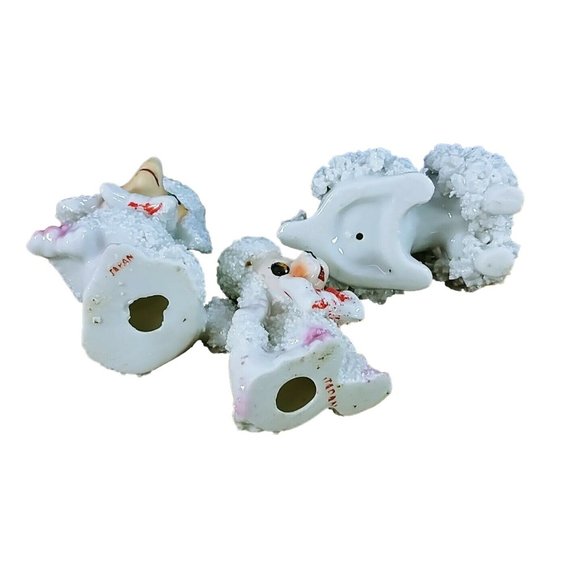 Poodle Dog Figurines Spaghetti Hair 1 Older Dog 2 Playful French Poodles - Picture 9 of 10